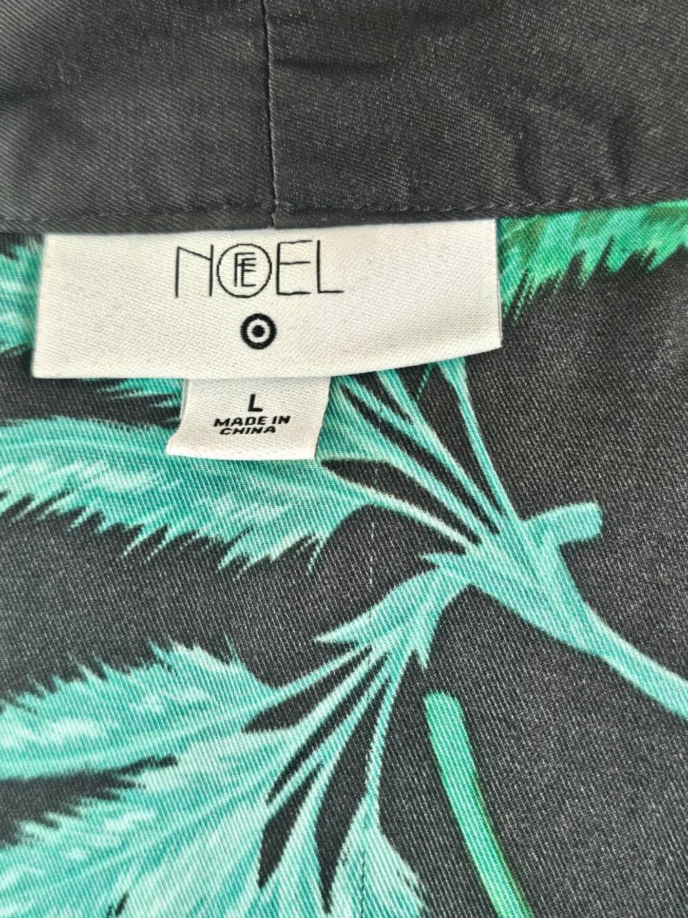 FeNoel x Target Palm Print Kimono Robe Size L Black Green Belted Duster Coverup - Picture 9 of 10